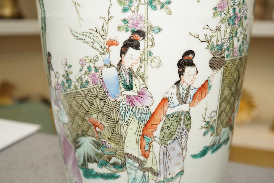 A good Chinese famille rose ‘Four Beauties’ baluster vase, late 19th century